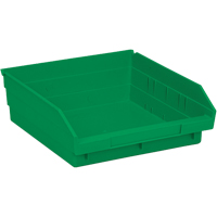 Shelf Bins, 11-1/8" W x 4" H x 11-5/8" D, Green, 30 lbs. Capacity Oxymax Inc