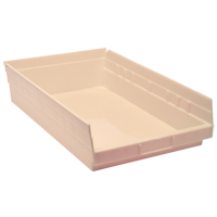 Economy Shelf Bin, 11-1/8" W x 4" H x 17-7/8" D, Ivory Oxymax Inc