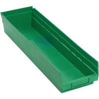 Shelf Bins, 6-5/8" W x 4" H x 23-5/8" D, Green, 50 lbs. Capacity Oxymax Inc