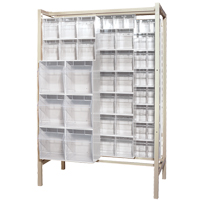 Syst&egrave;me de stockage &agrave; glissi&egrave;re &agrave; bacs basculants autonome, 51-1/4" la x 26" p x 77" h, 101 tiroirs Oxymax Inc