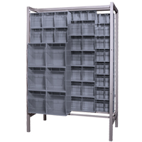 Syst&egrave;me de stockage &agrave; glissi&egrave;re &agrave; bacs basculants autonome, 51-1/4" la x 26" p x 77" h, 101 tiroirs Oxymax Inc