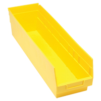 Bacs en plastique pour &eacute;tag&egrave;res Store More, 6-5/8" la x 6" H x 23-5/8" p, Jaune, Capacit&eacute; 90 lb Oxymax Inc