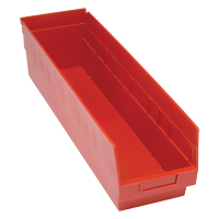 Bacs en plastique pour &eacute;tag&egrave;res Store More, 6-5/8" la x 6" H x 23-5/8" p, Rouge, Capacit&eacute; 90 lb Oxymax Inc