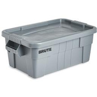 Bac de stockage Brute avec couvercle, 27,88” p x 16,5” la x 10,7" h, Capacité 112 lb, Gris CF681 | Oxymax Inc