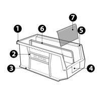 Bac empilable & &agrave; suspendre, 8-1/4" la, 7" h x 14-3/4" p, Noir Oxymax Inc