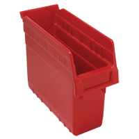 Store-Max Shelf Bins, 4-3/8" W x 8" H x 11-5/8" D, Red, 44 lbs. Capacity Oxymax Inc