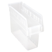 Store-Max Shelf Bins, 4-3/8" W x 8" H x 11-5/8" D, Clear, 44 lbs. Capacity Oxymax Inc