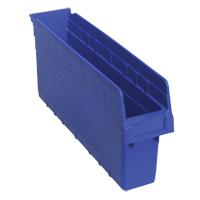 Store-Max Shelf Bins, 4-3/8" W x 8" H x 17-7/8" D, Blue, 56 lbs. Capacity Oxymax Inc