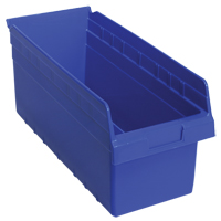 Store-Max Shelf Bins, 8-3/8" W x 8" H x 17-7/8" D, Blue, 56 lbs. Capacity Oxymax Inc