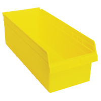 Store-Max Shelf Bins, 11-1/8" W x 8" H x 23-5/8" D, Yellow, 68 lbs. Capacity Oxymax Inc