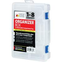Boîte à compartiments en plastique, 6,25" la x 9,25" p x 2,2" h, 8 compartiments CG070 | Oxymax Inc