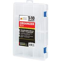 Boîte à compartiments en plastique, 7,75" la x 11,75" p x 2,2" h, 10 compartiments CG071 | Oxymax Inc