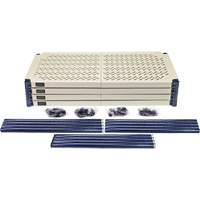 &eacute;tag&egrave;re en fils m&eacute;talliques avec tablettes en plastique, Cadre en fils m&eacute;talliques avec tablettes en plastique, Sans boulons, Capacit&eacute; 600 lb, 30" la x 72" h x 18" p Oxymax Inc