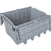 Contenant de distribution en plastique avec dessus basculant, 21,65" x 15,5" x 12,5", Gris Oxymax Inc