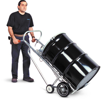 Diables pour baril avec frein manuel, Fabriqu&eacute; en Aluminium, 25 - 55 gal. US (20 - 45 gal. imp.) Oxymax Inc