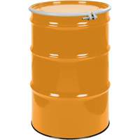 Steel Drums, 55 US gal (45 imp. gal.), Unlined, Orange, Open Top, UN1A2/Y1.5/150, 16 Gauge Oxymax Inc