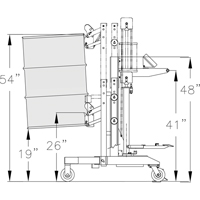 Manipulateur ergonomique de baril à balance, DM-100-S, 30 - 85 gal. US (25 - 70 gal. imp.) DC598 | Oxymax Inc