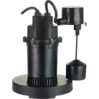 Pompe de puisard submersible thermoplastique, 2560 gal./h, 115 V, 4,6 A, 1/3 CV DC842 | Oxymax Inc