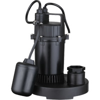 Thermoplastic Submersible Sump Pump, 2560 GPH, 115 V, 4.6 A, 1/3 HP DC843 | Oxymax Inc