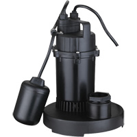 Thermoplastic Submersible Sump Pump, 2560 GPH, 115 V, 4.6 A, 1/3 HP DC843 | Oxymax Inc