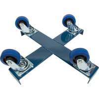 Drum Dolly, Steel, 1400 lbs. Capacity, 24" Diameter, Blue Elastic Casters Oxymax Inc
