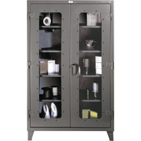 Clearview Cabinets, Steel, 4 Shelves, 60" H x 48" W x 24" D Oxymax Inc
