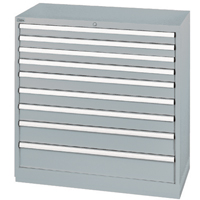 Drawer Cabinets, 9 Drawers, 40-1/4" W x 22-1/2" D x 41-3/4" H, Grey Oxymax Inc