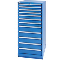 Armoires de rangement avec tiroirs, 12 tiroirs, 28-1/4" la x 28-1/2" p x 59-1/2" h, Bleu brillant Oxymax Inc