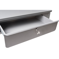 Wall-Mounted Shop Desk, 34-1/2" W x 28" D x 31" H, Grey Oxymax Inc