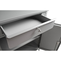 Cabinet Style Shop Desk, 34-1/2" W x 30" D x 53" H, Grey FI520 | Oxymax Inc