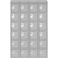 Clean Line Lockerette , 6 -tier, Bank of 4, 48" x 18" x 78", Steel, Grey, Rivet (Assembled) Oxymax Inc