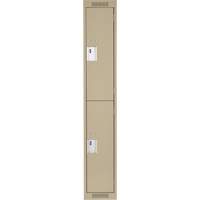 Casiers Clean Line, 2 niveaux, 12" x 18" x 72", Acier, Beige, Rivet (assembl&eacute;) Oxymax Inc