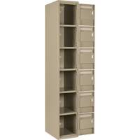Clean Line Lockerette, 6 -tier, Bank of 4, 48" x 18" x 72", Steel, Beige, Rivet (Assembled) Oxymax Inc