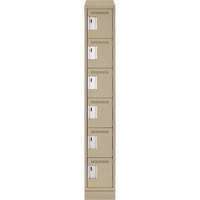 Clean Line Lockerette , 6 -tier, 12" x 18" x 82", Steel, Beige, Rivet (Assembled) Oxymax Inc