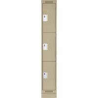 Casiers Clean Line, 3 niveaux, 12" x 18" x 76", Acier, Beige, Rivet (assembl&eacute;) Oxymax Inc