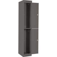 Clean Line Lockers, 2 -tier, Bank of 4, 48" x 18" x 72", Steel, Charcoal, Rivet (Assembled) Oxymax Inc