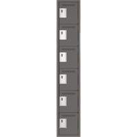 Clean Line Lockerette, 6 -tier, 12" x 18" x 72", Steel, Charcoal, Rivet (Assembled) Oxymax Inc