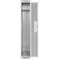 Clean Line Lockers, 12" x 12" x 72", Steel, Grey, Rivet (Assembled), Perforated Oxymax Inc