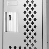Clean Line Lockers, 12" x 12" x 72", Steel, Grey, Rivet (Assembled), Perforated Oxymax Inc