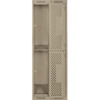 Casiers Clean Line, 2 niveaux, Bloc de 2, 24" x 12" x 72", Acier, Beige, Rivet (assembl&eacute;), Perfor&eacute; Oxymax Inc