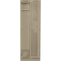 Clean Line Lockers, Bank of 2, 24" x 18" x 76", Steel, Beige, Rivet (Assembled), Perforated Oxymax Inc
