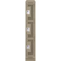 Casiers Clean Line, 3 niveaux, 12" x 18" x 82", Acier, Beige, Rivet (assembl&eacute;), Perfor&eacute; Oxymax Inc