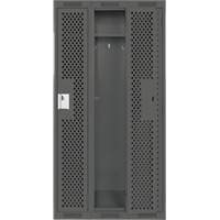 Clean Line Lockers, Bank of 3, 36" x 15" x 72", Steel, Charcoal, Rivet (Assembled), Perforated Oxymax Inc