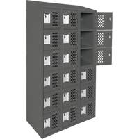 Assembled Lockerettes Clean Line Perforated Economy Lockers, 6 -tier, Bank of 3, 18" x 72" x 12", Steel Oxymax Inc