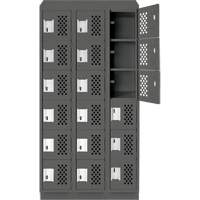 Petit casier perfor&eacute; Clean-Line, 6 niveaux, Bloc de 3, 15" x 72" x 12", Acier Oxymax Inc