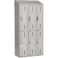 Concorde Heavy-Duty Lockers, 2 -tier, Bank of 3, 36" x 18" x 78", Steel, Grey, Welded (Assembled) Oxymax Inc