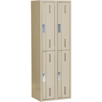 Casiers robustes Concorde, 2 niveaux, Bloc de 2, 24" x 18" x 72", Acier, Beige, Soud&eacute; (assembl&eacute;) Oxymax Inc