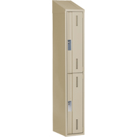 Concorde Heavy-Duty Lockers, 2 -tier, 12" x 18" x 78", Steel, Beige, Welded (Assembled) Oxymax Inc