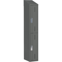 Concorde Heavy-Duty Lockers, 2 -tier, 12" x 18" x 78", Steel, Charcoal, Welded (Assembled) Oxymax Inc