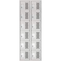 Clean Line Lockerettes, 6 -tier, Bank of 2, 18" x 72" x 12", Steel Oxymax Inc